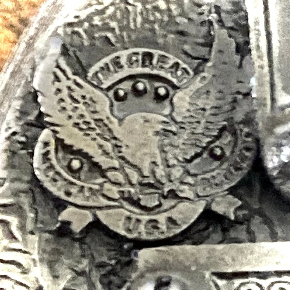 Vintage USA Number 1 Patriotic Small Belt Buckle‎ 1984 Collectible Metal